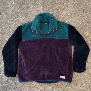 Eddie Bauer Teal and Purple Fleece Pullover